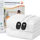 Heated Mattress Pad California King Size with Dual Zone Control, 12 Heat Settings, 1-12H Timer, Preheat & Memory Function, Machine Washable Electric Bed Warmer, ETL & FCC Certified