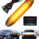 OKLSG Front Bumper LED Grill Light for 2019 2020 2021 Chevrolet Silverado 1500 Raptor Marker Lights fit WT Custom OEM Grille Accessories (Amber Lights, 7)