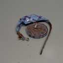 EXPAWLORER Dog Collar and Leash Set - Embroidery Pawprints Plaid Dog Collar and Dog Leash Set, Bow Tie and Bandana Dog Collar, Adorable Collar and Leash for Dogs Cats Outdoor Walking, Blue M