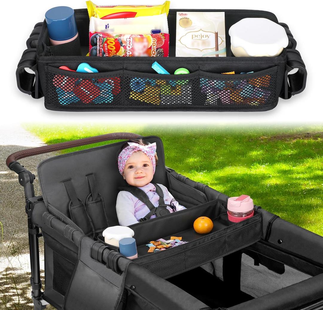 AROUY Stroller Snack Tray Attachment - Easy to Clean Universal Stroller Snack Tray for Wonderfold Wagon W4 Accessories with Cup Holder (L (W4 Model)) AROUY Stroller Snack Tray Attachment - Easy to Clean Universal Stroller Snack Tray for Wonderfold Wagon W4 Accessories with Cup Holder (L (W4 Model))
