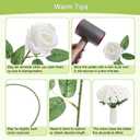15Pcs Pearl White Roses Artificial Flowers Fake Roses Long Stem Velet Rose Silk Flowers for Home Wedding Decoration (Pearl Roses,White)