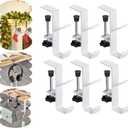 Fireplace Garland and Stocking Holder, 2 in 1 Mantel Hangers, Essential Christmas & Xmas Decoration (White, 6pcs)