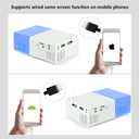 Video Projectors Mini Projector for Cartoon, Kids Gift, Smart Movie Projector for Home Theater/Outdoor, Compatible with HDMI, USB, Audio, TF Card, AV and Remote ControlBlue)