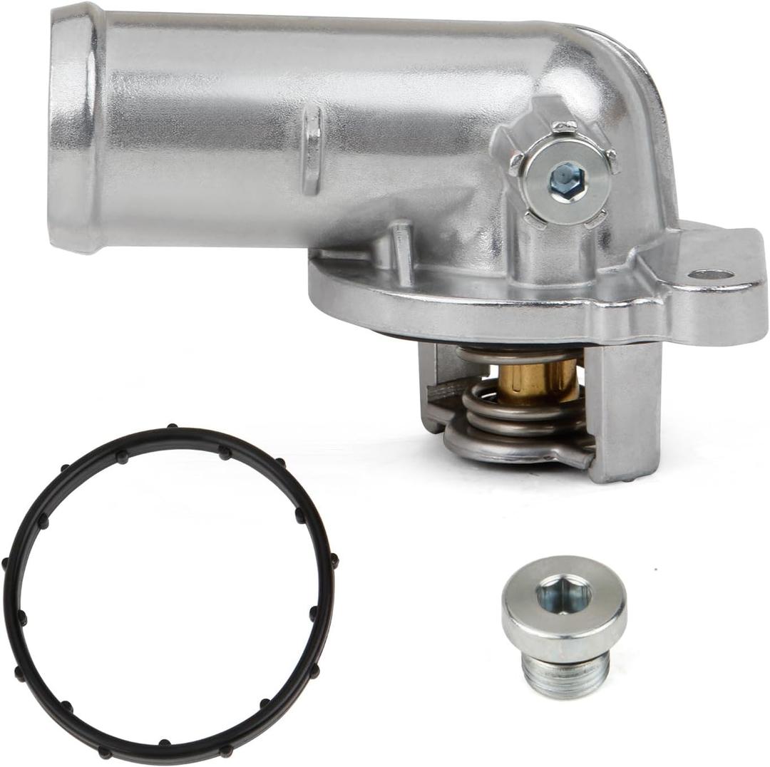 MITZONE Upgrade Aluminum Thermostat Housing Assembly Compatible with 2011-2021 Jeep Dodge RAM Chrysler 3.6L 3.2L V6 Vehicles - 200 Town & Country Avenger Grand Caravan Cherokee