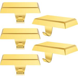 Christmas 4 Pcs Gold Stocking Holders Mantel Hook Hangers Fireplace Hooks Hanger Grip Bases for Christmas Party Decorations Xmas Décor