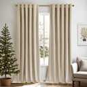 MIULEE Velvet Curtains 108 inches - Luxury Blackout Curtains for Bedroom Living Room Thermal Insulated Super Soft Window Drapes Rod Pocket & Back Tab, Beige, W52 x L108 inches, 2 Panels