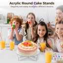 2 PCS Acrylic Round Cake Stand with Base, 12Inch Birthday Cake Stands, Decorative Dessert Trays for Tea Party, Birthday Party, Wedding, Baby Shower (2PCS)