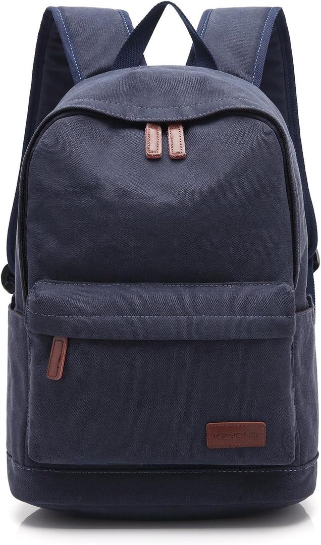 kayond Casual Style Lightweight canvas Laptop Bag/Durable Travel backpacks/Rucksack for Men&Women/Fashion Backpack Fits 15 inch Notebook (navy blue)