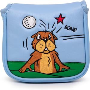 Golf Mallet Putter Cover, Golf Club Cover with Strong Magnetic Closure, PU Leather Waterproof Golf Putter Cover Golf Accessories