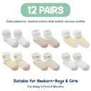 Mother's Choice Organic Cotton Baby Socks Infant 0-6 Months - 12 pairs Soft, Cozy, and Gentle Newborn Socks for Girls & Boys, Perfect Baby Registry for Everyday Wear, and Infant Comfort
