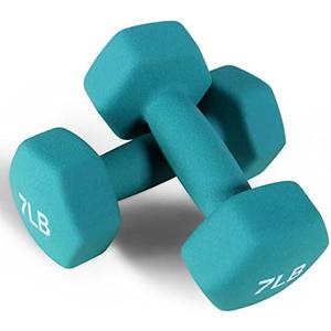 Fitvids Neoprene Dumbbell Hand Weights, Anti-Slip, Anti-roll, Hex Shape Colorful, Pair or Set with Stand