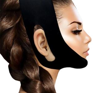 Silicone Chin Strap,V Line Lifting Mask Double Chin Strap,V Shaped Face Mask Jaw Strap,Jaw Exerciser,Black