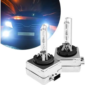 D1S Hid Headlight Bulbs 2PCS 35W Super Bright Bulbs, D1S Headlight Bulb D3S HID Car Original Replacement Lights 12V High Beam Low Beam Xenon Bulbs with Metal Stents Base (D1S White)