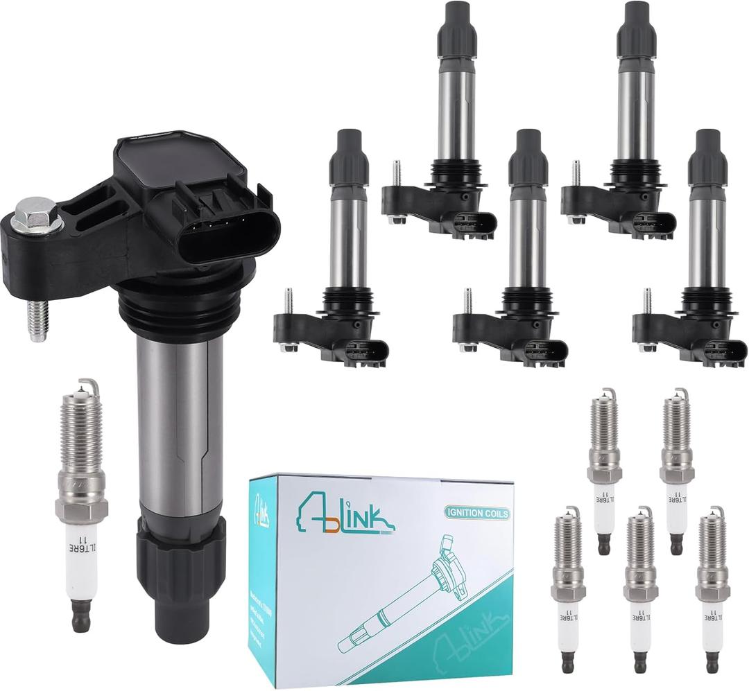 UF569 6PCS Ignition Coil Pack 5367 Spark Plug For Buick Allure 2010,Cadillac ATS 2013-2019,CTS 2008-2019,XTS 2013-2019,Chevy Camaro 2010-2015,Impala 2012-2020,Pontiac Saturn 3.0L 3.2L 3.6L C1555