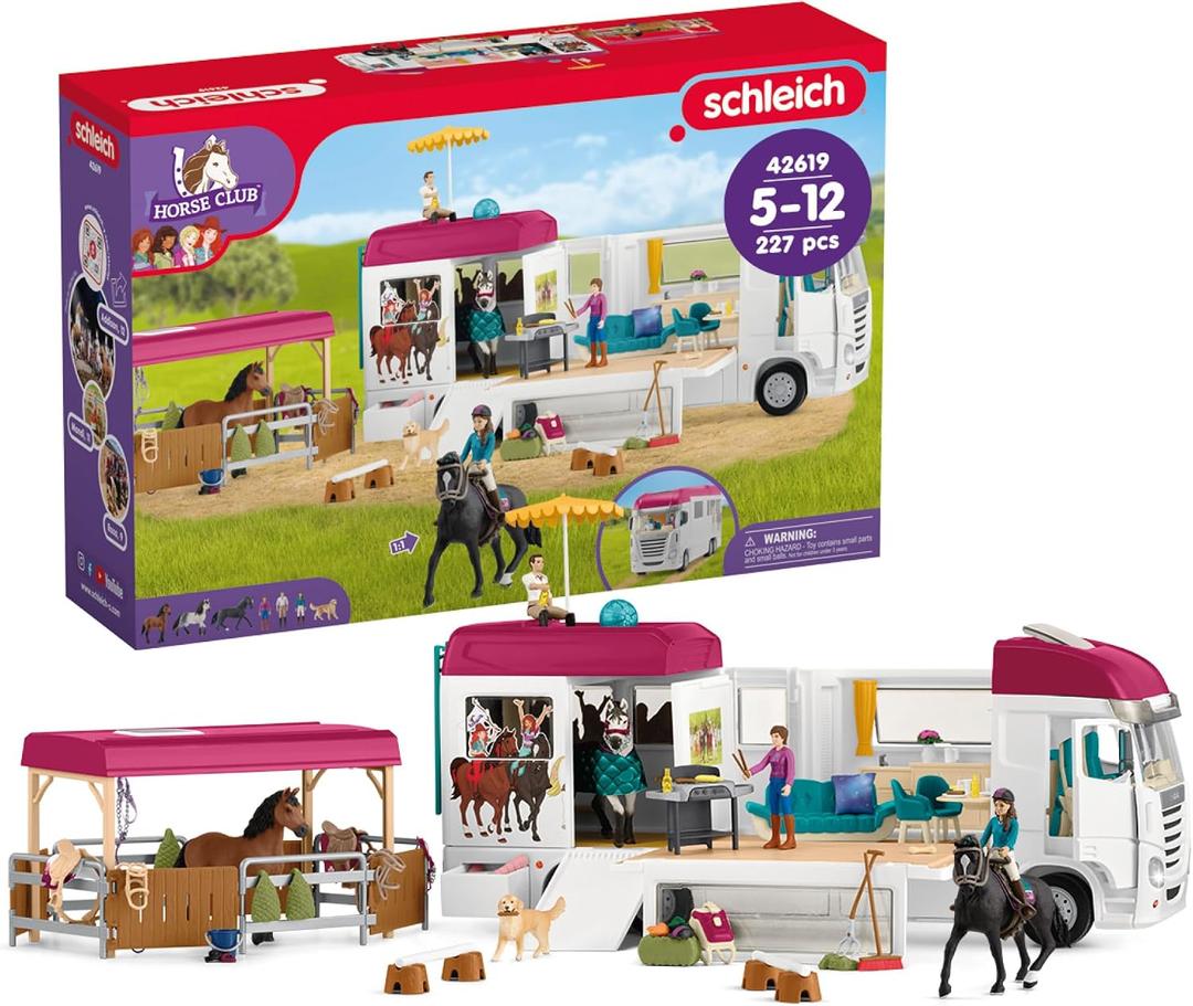 Schleich Horse Club - 227Pc Horse Transporter Playset - Kids 5+ | 42619
Horse Figurine, Equestrian Toy for Girls 5+, Realistic Horse Toy, Screen-Free Imaginative Pretend Play, Party Gifts