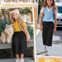 Halfchet Girls Capri Pants Wide Leg Sweatpants Baggy Cropped Pants Loose Fit Casual Basic Capris with Pockets for Ages 5-14