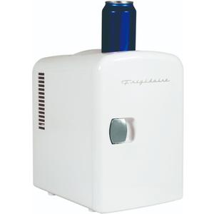 Frigidaire Mini Portable Compact Personal Fridge Cooler, 4 Liter Capacity Chills Six 12 oz Cans, 100% Freon-Free & Eco Friendly, Includes Plugs for Home Outlet & 12V Car Charger - White
