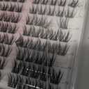 Wispy Lash Clusters Kit Natural Eyelash Clusters C Curl Lash Extension Kit 11-13mm Manga Cluster Eyelash Extensions 80Pcs with Waterproof Lash Glue and Tweezers DIY at Home (Bonny Kit)