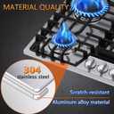 36 inch Gas Cooktop, Bulit-in Gas Stove Top with 5 Burner, NG/LPG Convertible Cooktops, 5 Burner Propane Cooktop with Thermocouple Protection, Stainless Steel