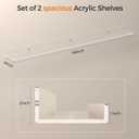 48 Inches Clear Acrylic Floating Shelves Wall, Bookshelf for Kids, Nursery Book Shelves, Magazine Rack, Picture Ledge Shelf for Photo Frames Vinyl Records, Pack of 2