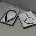 Bluetooth 5.3 Neckband Bluetooth Headphone, Sweat Resistant Noise Cancelling Stereo Headphones, and Retractable Ear Tips for Music, Conference, VideosBright Black