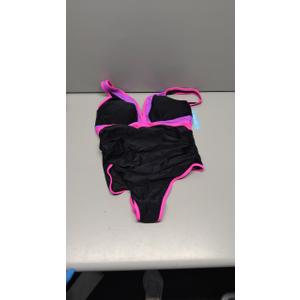 Popvil Pink, Black & Purple One Piece Swimsuit Large