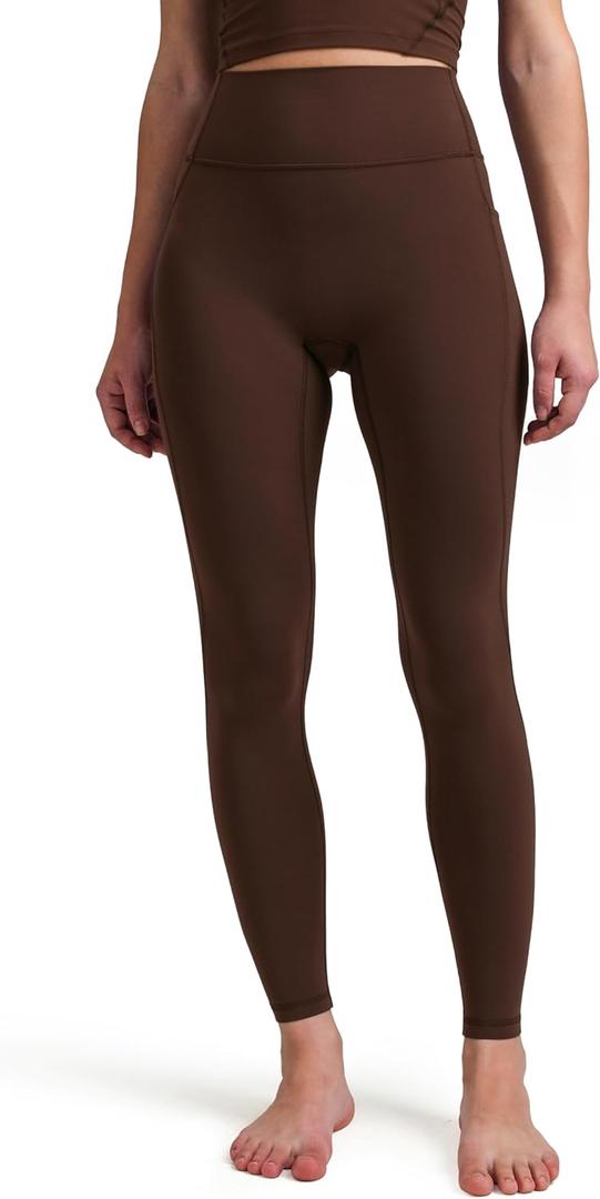 Colorfulkoala Women's Dreamlux High-Waisted No Front Seam Yoga Leggings with Pockets (Medium)