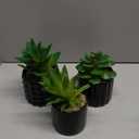 Briful Succulents Plants Artificial in Black Ceramic Pots (Set of 3), Small Fake Plants for Home Office Desk Decor – Modern Mini Potted Succulents for Bathroom, Bedroom, Living Room Table, Shelf