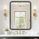 WallBeyond Black Bathroom Mirror for Wall 30x40 Inch Wooden Frame Rectangle Mirror for Farmhouse Bathroom Vanity Wall Mounted Decorative Mirror (Horizontal/Vertical Black)