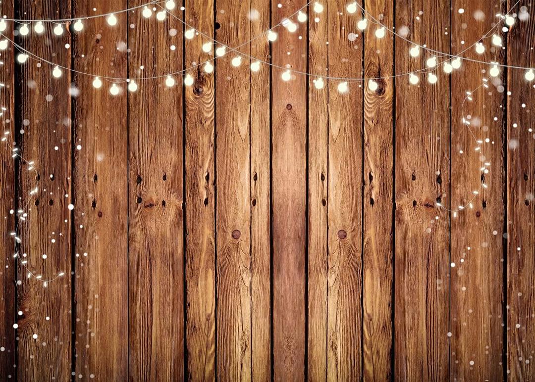 Alltten 7X5FT Brown Wood Backdrop Rustic Photo Backdrop Country Wooden Background Birthday Wedding Western Party Decoration F1