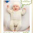 Newborn Unisex Baby Clothes 0-3 Months,Long Sleeve Onesie Infant Coming Home Outfits Romper with Mittens & Hat (Beige)