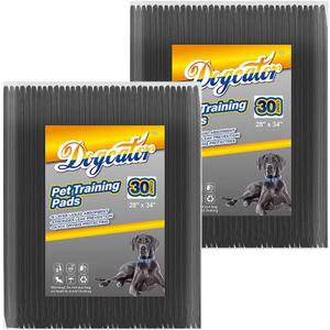 60 Count Charcoal Pee Pads for Dogs, 28"x34" Activated Charcoal Dog Pee Pads, Odorless Potty Pads, XL Disposable Puppy Pads Pet Training Pads