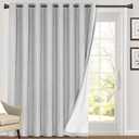 PrinceDeco Blackout Curtains 84 Inches Long Extra Wide Thermal Insulated Sliding Doors Curtain for Room Divider Patio Curtains for Sliding Door,100 X L84 Inch, Glacier Gray