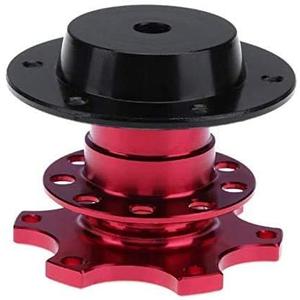 BestTeam Universal Steering Wheel Snap Off Quick Release Hub Adapter Boss Kit With 6-hole Steering Wheel Hub (Red)