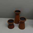 Pillar Candle Holders Set of 3 Wooden Candle Holders Decorative Wood Candlestick Holders for Living Room, Table Centerpiece for Wedding, Christmas, Party, Home - 4", 6", 8"