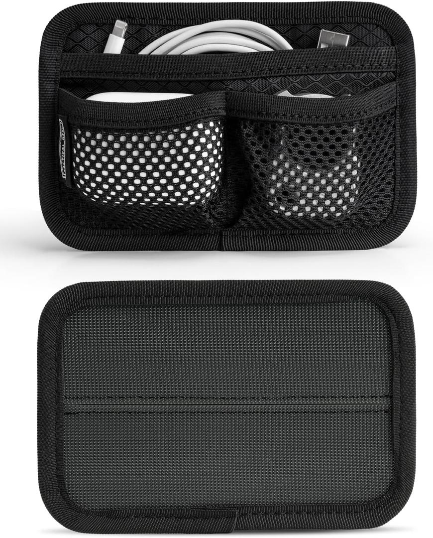 TACTICAL_GEEK TCM3 Mini EDC Organizer Board, Backpack Accessories with Open Pocket & Mesh Pocket, Utility Admin Bag Insert Panel Hook and Loop Modular Organizer for Daily Carry(Black)