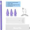 Stylus Pen for iPad Pencil 2nd Generation Magnetic Wireless Charging with Tilt Sensitivity&Palm Rejection, Stylus Pen for ipad 6/7/8/9/10, iPad mini 5/6, iPad Air 3/4/5, iPad Pro 11/12.9 (Purple)