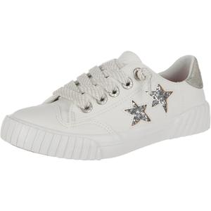 Blowfish Malibu Girl's Wander-k Sneaker (3 Little Kid, White Maze/Silver Glitter)
