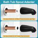Matte Black 3 Piece Shower Knob and Bath Tub Spout Kit, for Price/Pfister Verve 3 Handles and Tub Shower Faucet, Includes 3× Shower Knob, 3× Flange Base, 1× Tub Spout for 1/2" IPS, 3/4" IPS Pipe