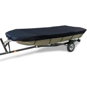 210D Marine Grade Boat Cover- Water Proof Heavy Duty Trailerable Replacement for Jon Boat-Black, 12ft length, beam width to 56inches, (Does not apply)