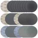 6 Inch 50 Pcs Wet Dry Sanding Discs Hook and Loop, 1000 1500 2000 3000 5000 Assorted Grit Waterproof Sandpaper Silicon Carbide for Random Orbital Sander, Automotive Wood Metal Polishing & Sanding