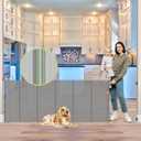 Reinforced 80 Inch Extra Wide Retractable Dog Gate to Prevent Crawling Through, Super Wide XL Retractable Baby Gates for Dog Indoor, Long Baby Gates Indoor Extra Long, Outdoor Mesh Pet Gate, Gray