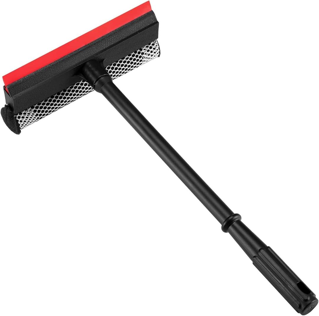 Professional 8.1" 2 in 1 Window Squeegee with 16" Long Handle,Car Squeegee for Gas Station,Home,CarGlass,Shower,Outdoor High Window Cleaning