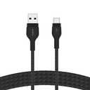 Belkin BoostCharge Pro Flex Braided USB-C to USB-A Cable (2M/6.6FT), Type C to A Cable USB-C USB-IF Certified Fast Charging Cable for iPhone 16 Series, iPad Pro, Galaxy S25, Note, Pixel & More - Black