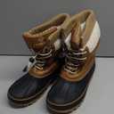 NORTIV 8 Men's Insulated Waterproof Work Winter Snow Boots (6.5, Khaki/Brown)