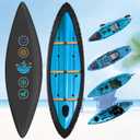 Kayak Cover 600D Canoe Cover for Outdoor Storage Heavy Duty & Waterproof, Fade-Resistant, Fits Paddle Board, SUP, Canoe, and Kayak Boat (For 15.3ft - 16.5ft kayak)