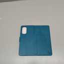 SUANPOT for Moto G Stylus 2022 5G Wallet case RFID Blocking Credit Card Holder, Flip Folio Book PU Leather Phone case Shockproof Cover Women Men for Moto G Stylus 2022 5G case (Blue Green)