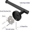 4 x Toilet Paper Holder - SUS 304 Stainless Steel Toilet Paper Holder Wall Mount, Toilet Paper Roll Holder for Bathroom, Kitchen, Washroom - Matte Black