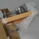 Nature Smile Solid Lotus Wood Deluxe Wooden Pants Hangers Bottom Hanger Jeans Hanger Skirt Hanger with 2-Adjustable Clips Anti-Rust Hook Pack of 10 (Natural)