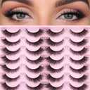 False Lashes Natural Look Faux Mink Eyelashes Wispy Fox Eye Lashes That Look Like Extensions 3D Mink Lashes Natural Strip Lashes Pack by Kiromiro 14 Pairs